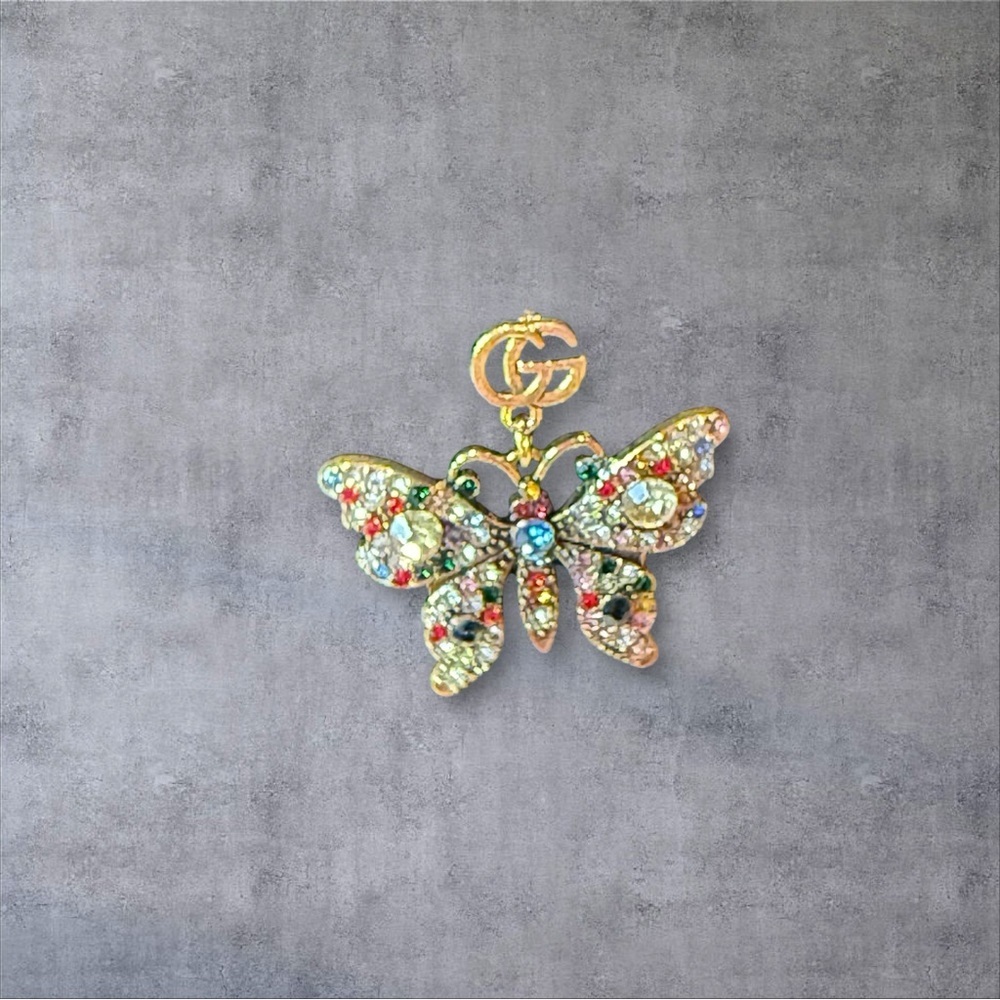 Upcycled Gucci Colorful Butterfly Earrings - Picture 2 of 4